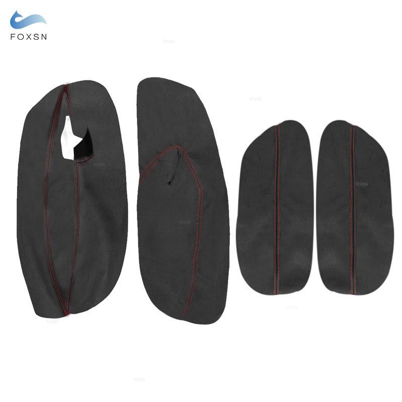 Only 3 Doors Car Accessories Interior Door Armrest Panel Cover Suede Leather Sticker Trim For VW Golf 4 MK4 Bora Jetta