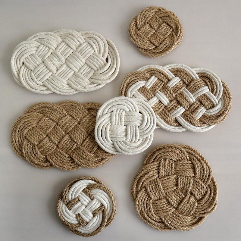 Coaster Handmade Rattan Thread Jute Mat For Home Table Decoration ...