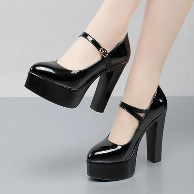 Fashion Plus Size 32-43 Spike Heels Platform Shoes Women Pumps 2024 Black White Heels Mary Jane Shoes Ladies Wedding Shoes Bride