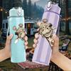 1PC Flower Crown Giraffe 750ml Color Plastic Sports Water Bottle Leakproof Flip Straw Lid Suitable for Sports Office Home Use