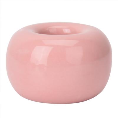 Portaspazzolino Ceramico a Ciambella Colore Caramella Originale Carino Multifunzionale Base per Spazzolino Rosa