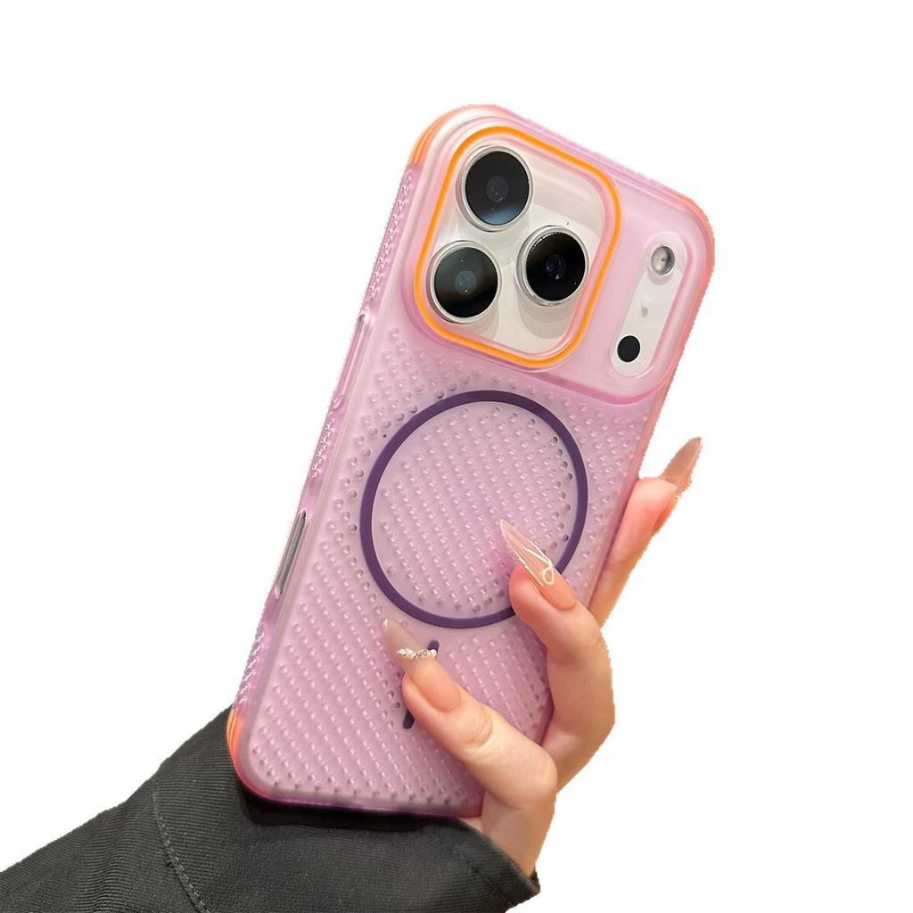 iPhone 17 Pro Max/16 Magnetic Honeycomb Cooling Case with Two-Color Ring