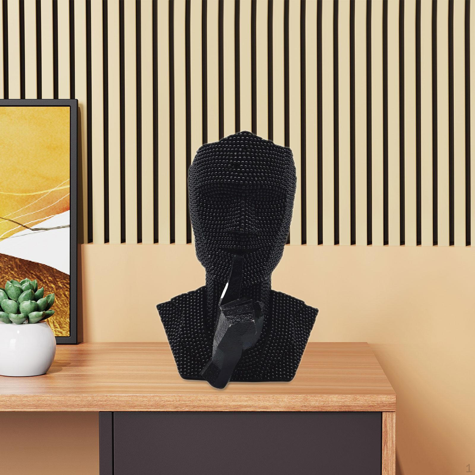 

Абстрактная скульптура лица, современный акцент для дома чёрный