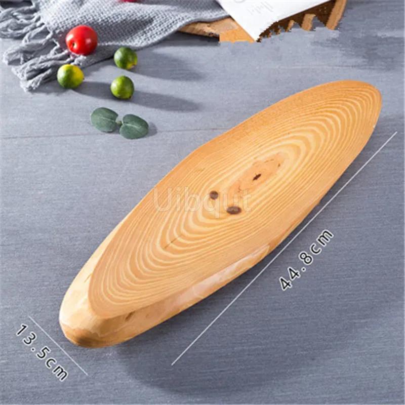 Oval Zarte Sushi-Schale Sushi-Platte Gericht Sashimi-Gericht Haus Restaurant Holz-Sushi-Boot Bambus-Werkzeug Platte japanische Küche