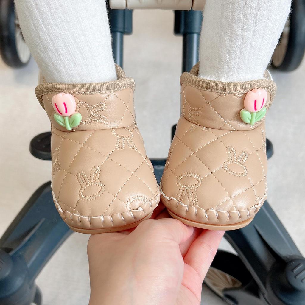 Adorable Soft Sole Winter Baby Shoes with Magic Stickers - Anti-Slip & Warm for 0-1 Year Olds