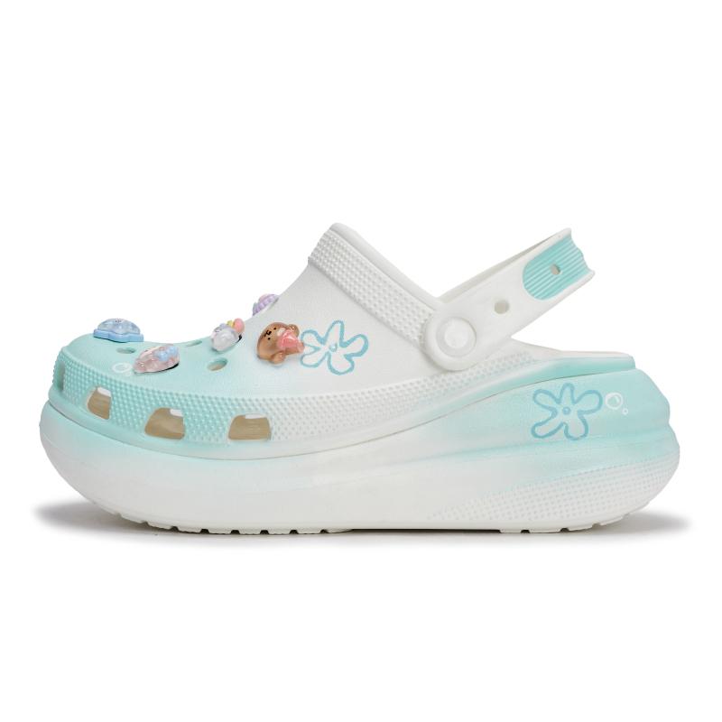 

Crocs Сабо Crush REGO Хот-дог Голубое настроение Морская звезда Свежий Милый Какашка Ощущение Дырявые туфли Унисекс Кость Белый Голубой 38-39