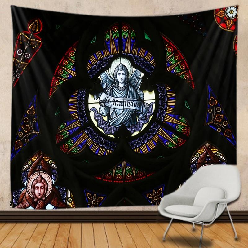 Vienna Christian Church Tapestry Home Boho Decor Witchcraft Wall Art Mural Drop Wall Cloth Christ Lord Angel Wall Tapestry