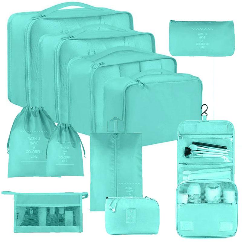 Seven-Piece Travel Storage Set: Wash Bag, Clothes, Underwear Organizer & Folding Sub-Pack