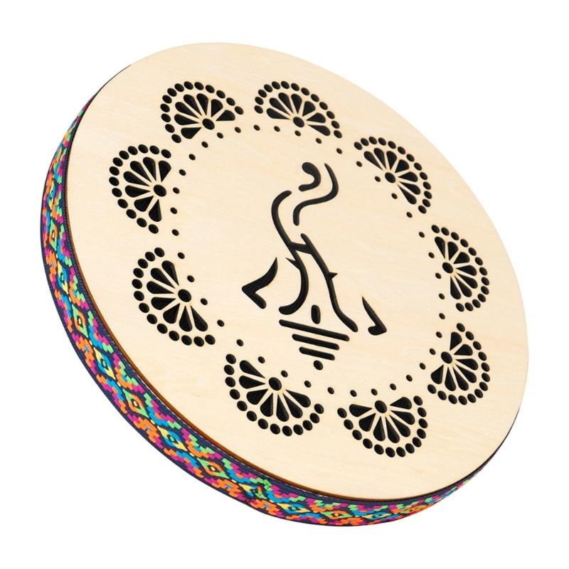 Wood Drum Hand Drum Tambourines 10 Inch Drum Educational Instrument Drum Toy for Childrens Kids Percussion Instrument 1