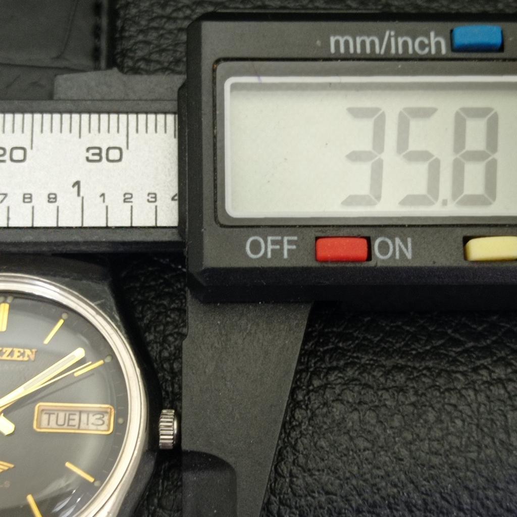 USED VINTAGE CITIZEN AUTOMATIC JAPAN MENS DAY/DATE ORIGINAL DIAL WATCH A434848-2 R123-a434848