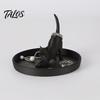 Black And White Tray 3D Printed Cat Jewelry Tray, Desktop Organizer for Rings Small Earrings, Cute Kitten Decorative Storage Dish Home Vanity