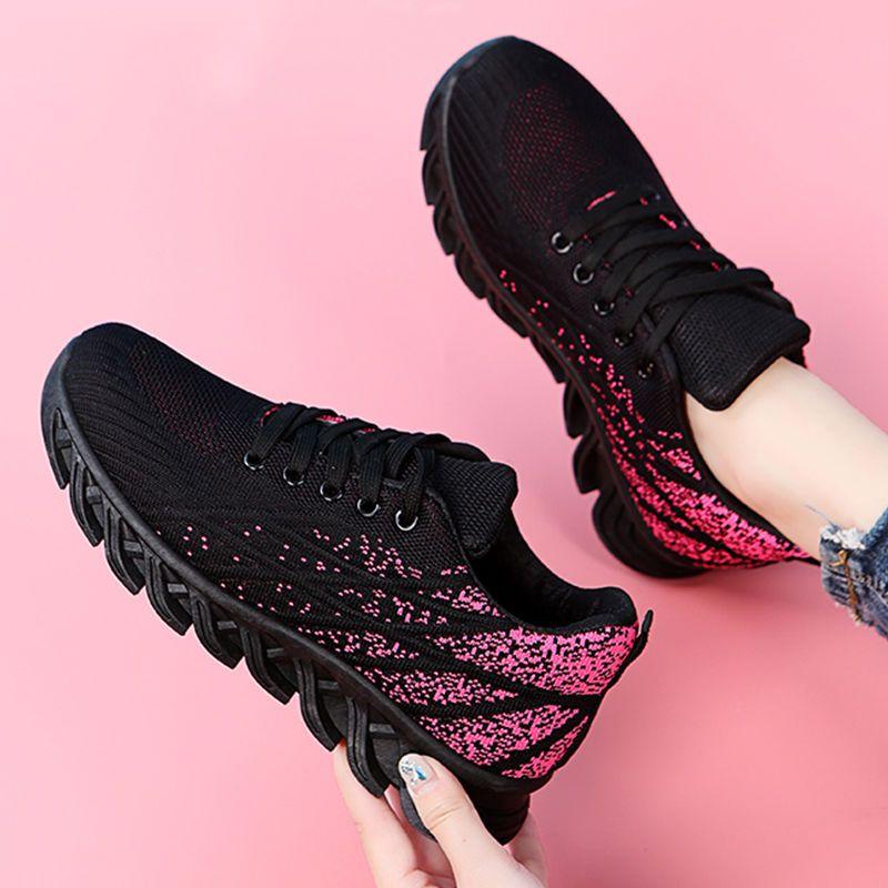 Chaussures pour femmes antidérapantes en grande taille, respirantes et polyvalentes pour les adolescentes, chaussures de course de sport, chaussures décontractées en maille pour femmes