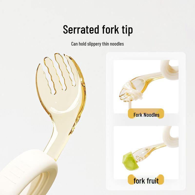 YEEHOO Baby Curved Self-Feeding Fork & Spoon