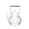 Chrysanthemum Petal High Borosilicate Glass Teapot Set with Copper Handle
