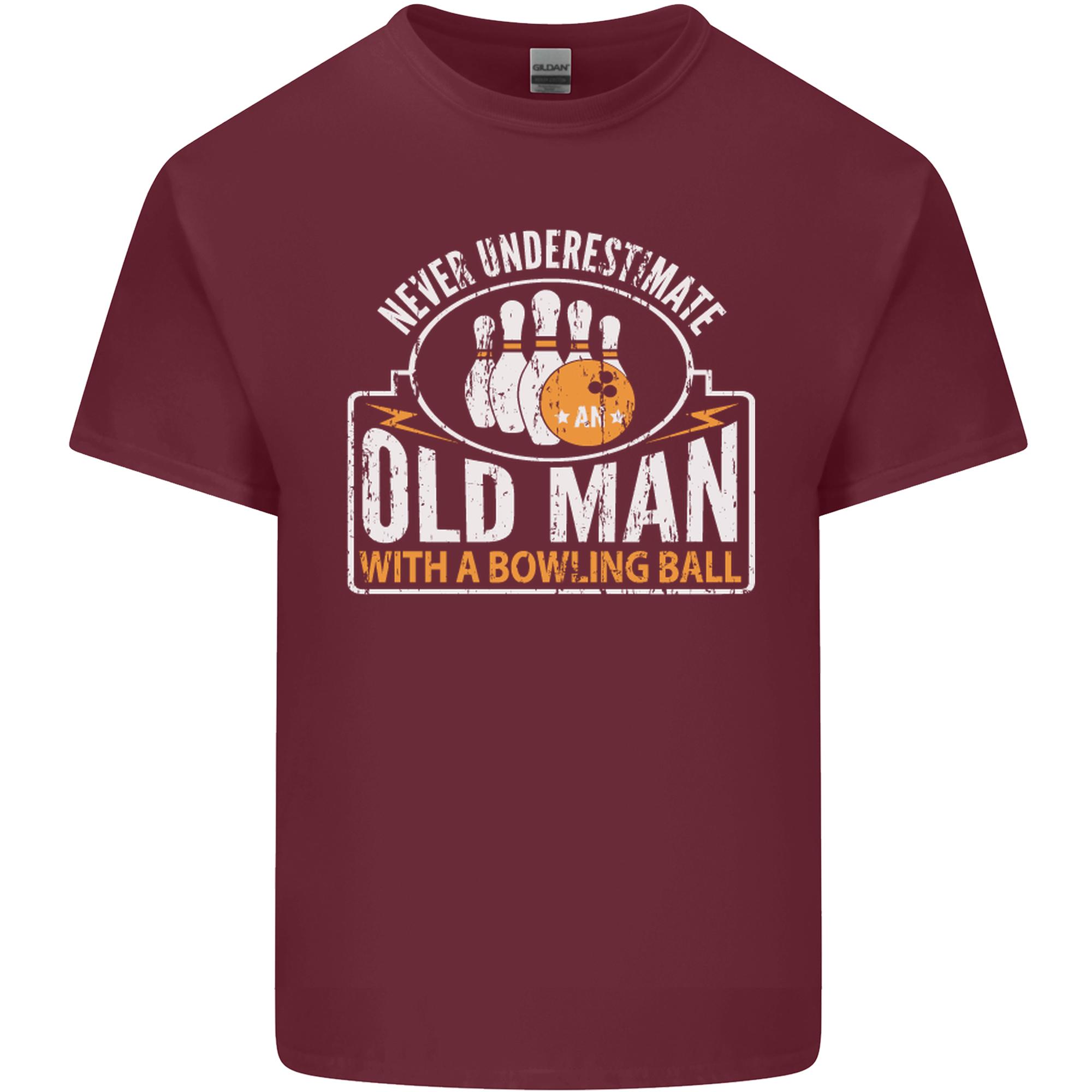 An Old Unisex With a Bowling Ball 10 Pin Unisexs Light Cotton TShirt S