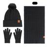 Knitted Hat Scarf Gloves Set Women's Winter Double Layer Plus Velvet Thick Outdoor Warm