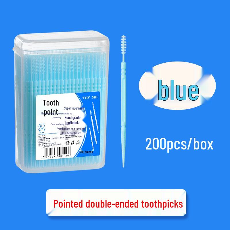 200-Pack Disposable Interdental Toothpicks with Floss - Plastic Boxed for Household Use