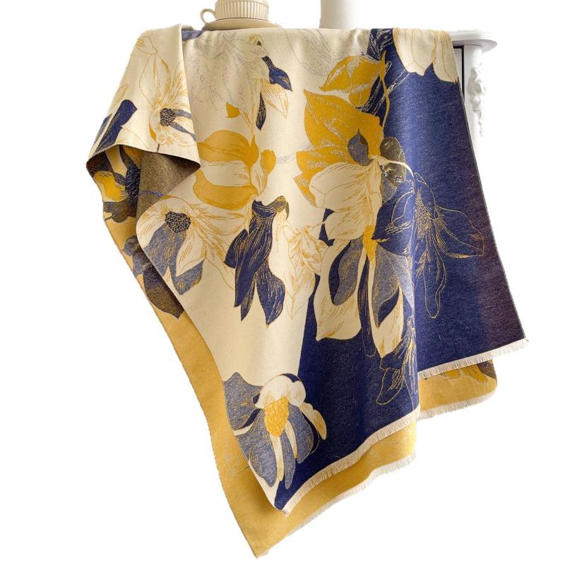 New Jacquard Premium Imitation Cashmere Scarf Women's Winter Double-sided Warm Scarf Versatile Thickened Shawl