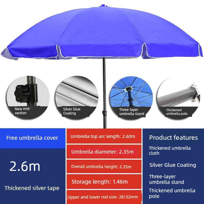 Outdoor Beach Parasol, Sun Umbrella, Large Commercial Umbrella for Shop Stalls, Waterproof and Sun-Protective Umbrella, Patio Umbrella, Canopy