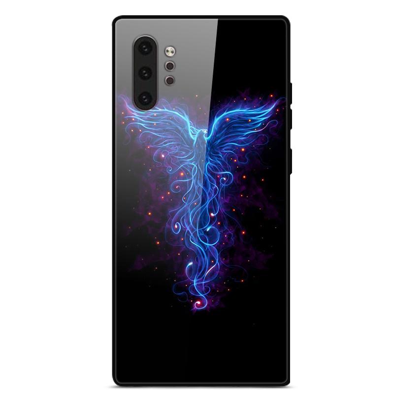Phone Case For Samsung Galaxy Note 10 Plus Coque Tempered Glass Hard Back Cover For Samsung Note 10 Case Note10+ Funda Bumper