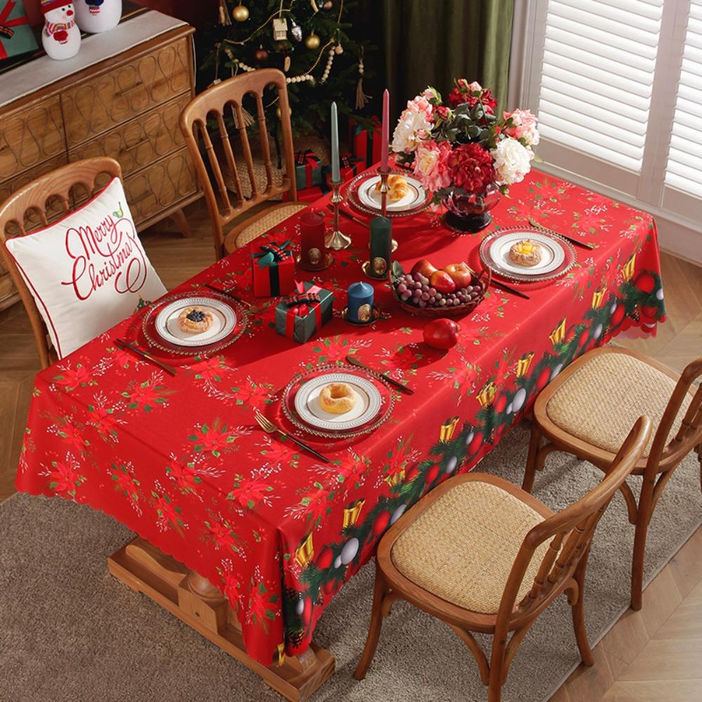 Christmas Tablecloth Holiday Wedding Party Table Cover Festive Craft Decor