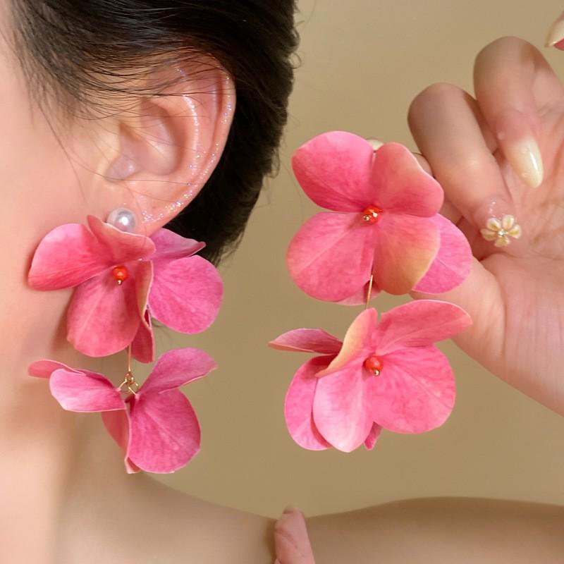 Silberne Nadel Strass Blume Quaste Brautohrringe, Vielseitige Ohrstecker für Damenmode.