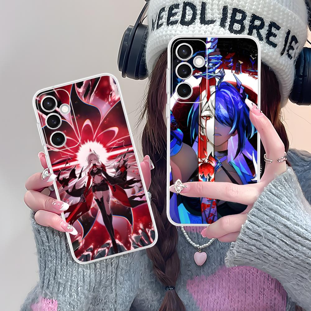 HSR Acheron Clear Mobile Phone Case for Samsung Galaxy S25 S24 S23 S22 S21Plus FE Ultra Colorful Cover