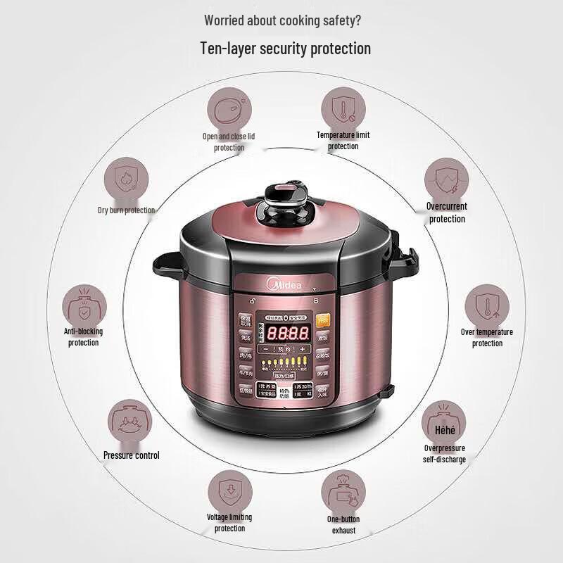 Midea 6L Smart Dual-Pot Electric Pressure Cooker CN Plug (adapter Included)
