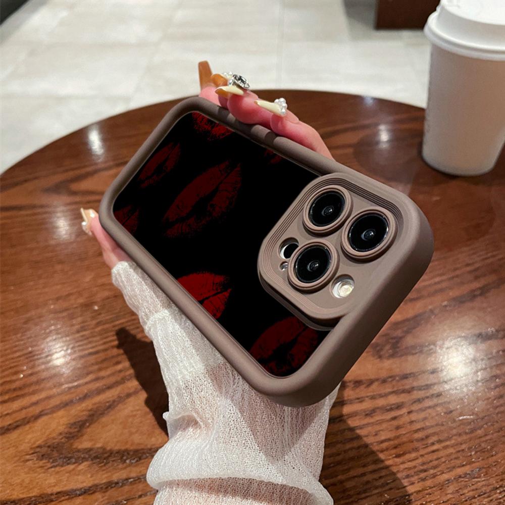 LZ23 Lips Kiss Heart Design Art Silicone Phone Case for Samsung A15 A35 S24 S23 Ultra S22 S21 S20 FE A05 A06 A54 A55 A53 A14 M15 Shockproof Back Cover