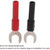 10pcs Y Spade Plug, Red Black Plated U Fork Spade Connector with 4mm Jack Copper Banana Socket for Multimeters Electronic Applications, Support 30V