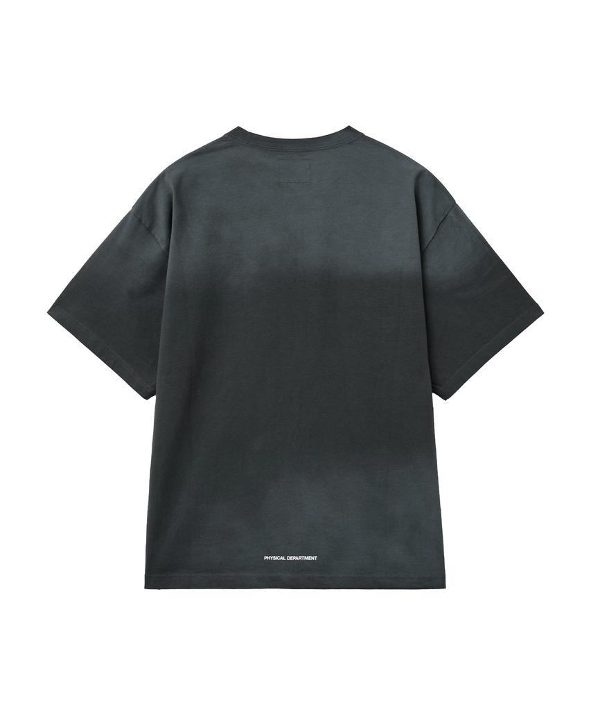 PHYPS MOTORCYCLE Winglogo Spray Dying Short Sleeve Charcoal