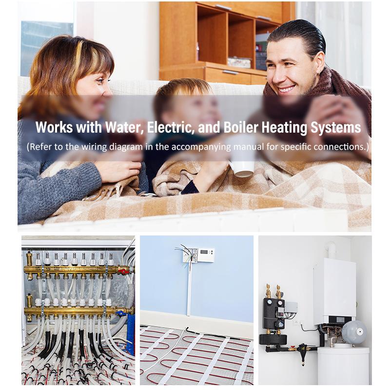 Matter Warm Floor Room Heating Thermostat Temperature Controller Water/Electric/Gas Boiler Tuya Smart Life Alexa Home Homekit