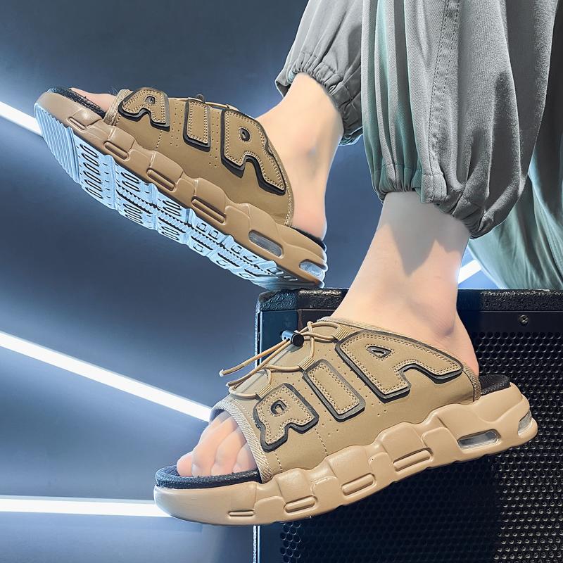 Sandalias de verano para hombre, para exteriores, con suela gruesa, con amortiguación de aire, zapatos de playa antideslizantes, zapatillas de moda de marca de diseñador para hombre, talla 39-46
