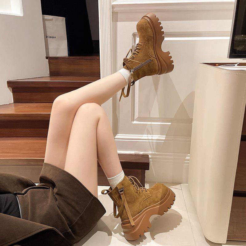 Stiefel Britischer Stil Prärie Erhöhte Plateaustiefel Martin-Stiefel Damen Herbst Western Cowboy-Stiefel 2025 Neue Rhabarberstiefel