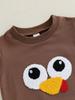 Autumn Baby Thanksgiving Sweatshirt - Cute Turkey Embroidered Top for Boys & Girls