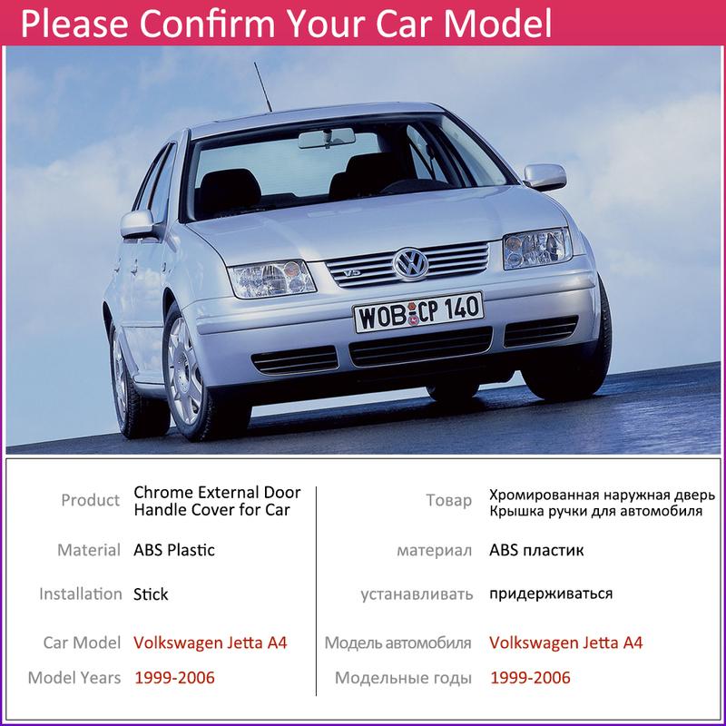 For Volkswagen VW Jetta A4 Bora MK4 1999~2006 Chrome Door Handle Cover Car Accessories Stickers Trim Set 2000 2002 2003 2005