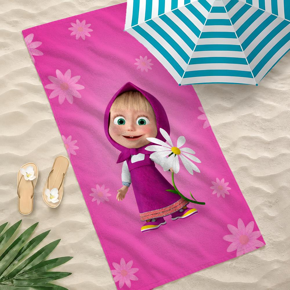 Cartoon M-Masha-A and the B-Bear-R Towel Towel Soft Pool Gift For Travel Gym Shower Camping Quick Dry Sports Large Beach Towels