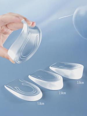 Height-Boosting Transparent Silicone Insoles for Women and Men - Non-Tiring Heel Pads for Spring and Autumn