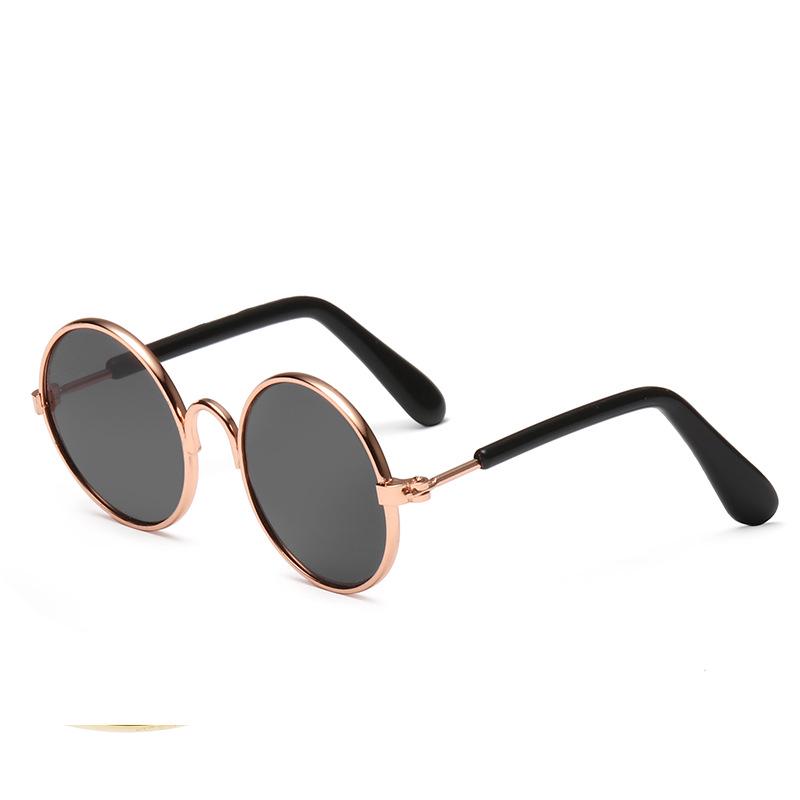 Pet Fashion Round Sunglasses for Cats & Dogs - 9cm Cotton Doll Accessories