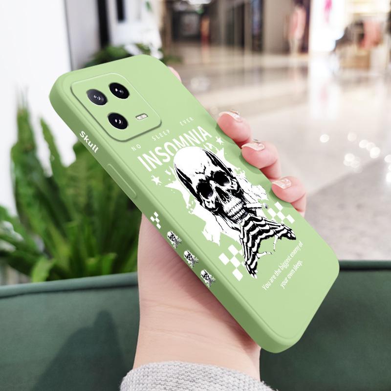 

Black Rock Skull Phone Case For Xiaomi Mi 14 14T 13 13T 12 12X 12T 12S 11 11T 10 10T 9 9T Pro Lite Liquid Silicone Cover Mi 9T(9T Pro) світло-зелений колір
