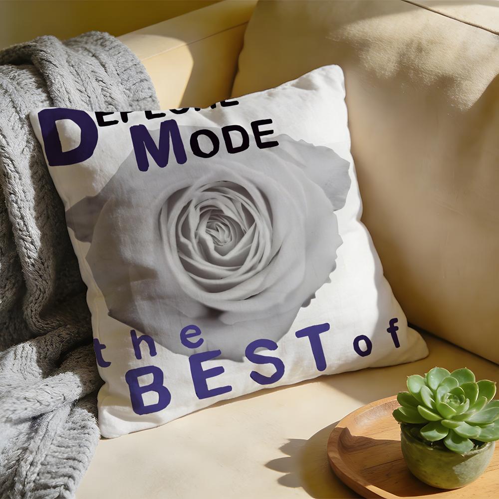 Cushion Cover  Washed Linen  Soft Breathable Decorative Case For Sofa Home Band DDepeche MMode Memento Mori Pillow Cover