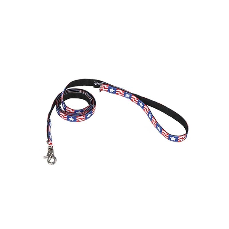 

American flag jacquard ribbon leash