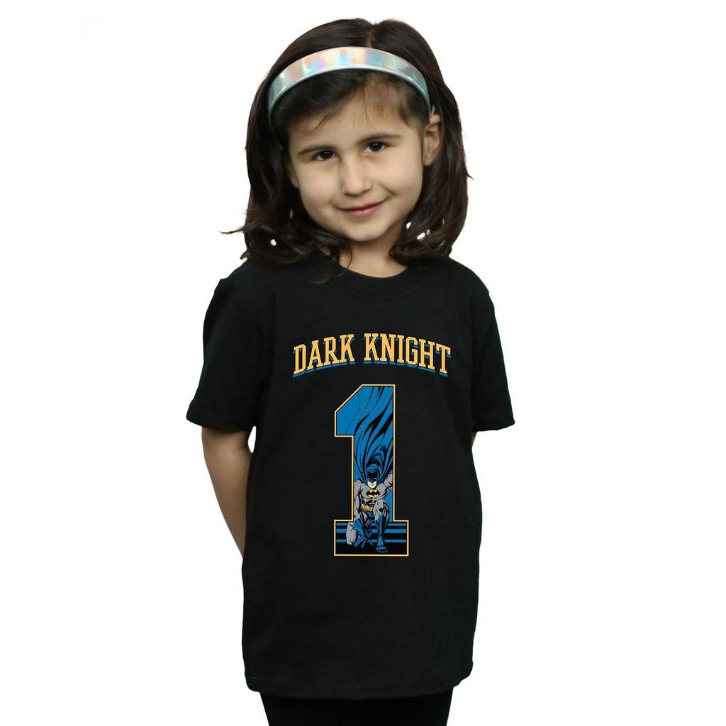 DC Comics Mädchen Batman Fußball Dark Knight Baumwoll-T-Shirt