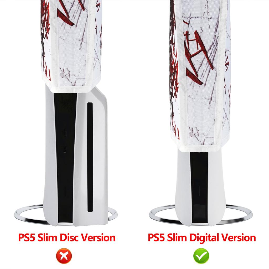 Vzor protiprachového krytu pro PlayVital ps5 tenký digitální nylonový protiprachový kryt pro novou verzi konzole PS5 slim digitální verze Hahaha vzor (vertikální)
