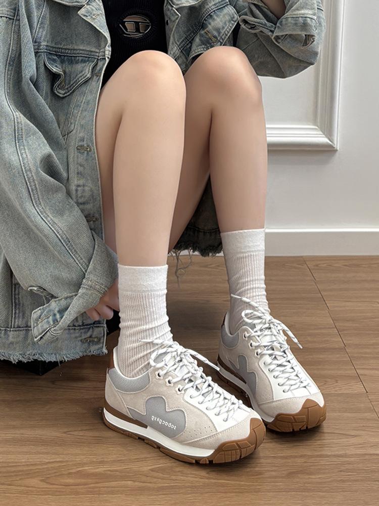 

Sheepskin version~ Genuine leather retro thick-soled inner height-increasing Forrest Gump shoes women s versatile casual sports shoes German training 35