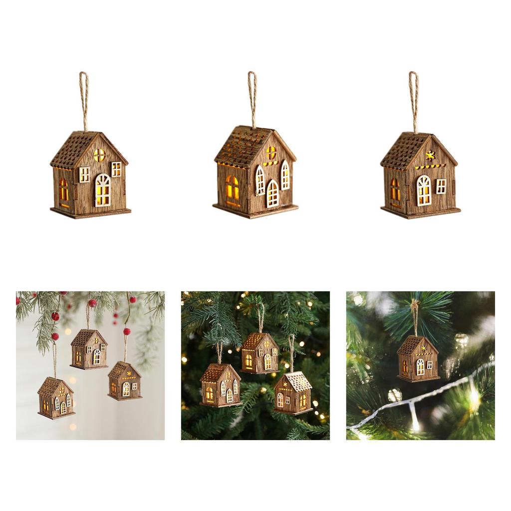 Xmas Tree Hanging Decoration Home Office Light up Village House Christmas