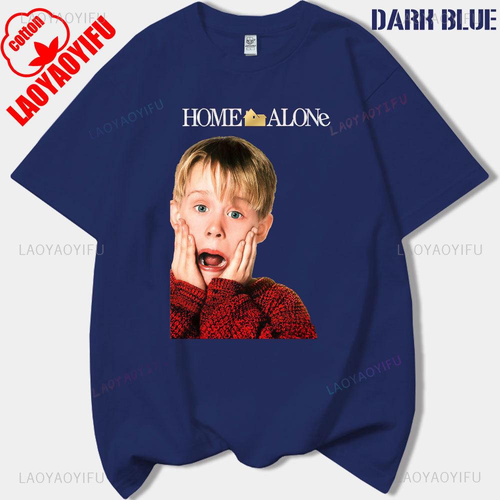 Merry Christmas Movie Home Alone Childrens Man Printed Tshirt Woman Cotton Tshirt Adult Daily Clothing Holiday Gifts Tops