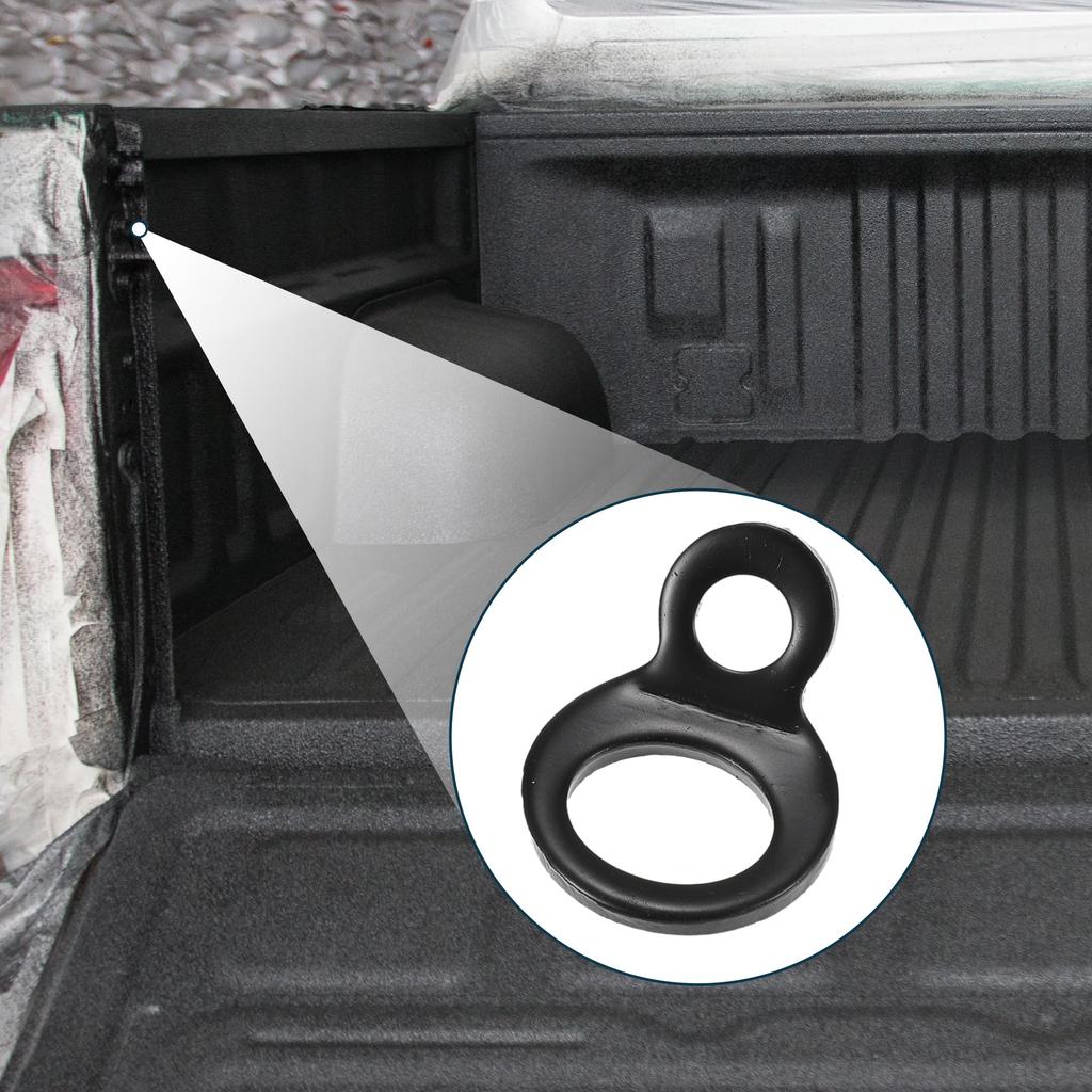 TUCKBOLD Multi Purpose Car Tie Down Strap Rings | Anchor Hooks, Black, Set of 12