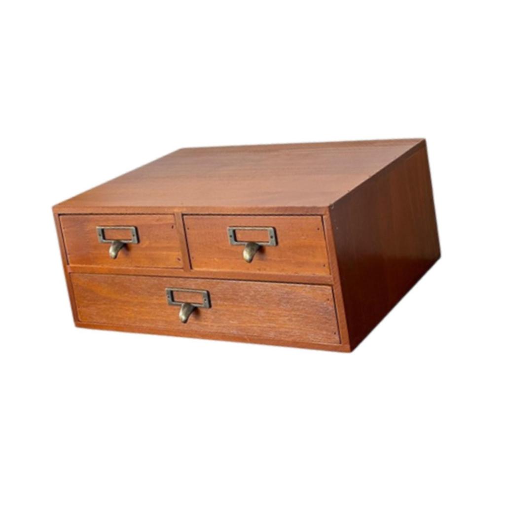 Organisateur de bureau Armoire Table Plateau Tiroir Polyvalent Coiffeuse Empilable Bois