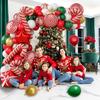 Christmas Balloon Set Candy Cane Aluminum Film Balloon Red Green White Christmas New Year Balloon Chain Arch Wreath Set